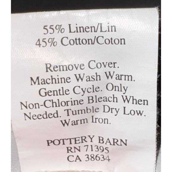 Pottery Barn Pillow Sham 12x16 Floral Cottage Strip Linen Cotton Blend Victorian - Picture 5 of 5